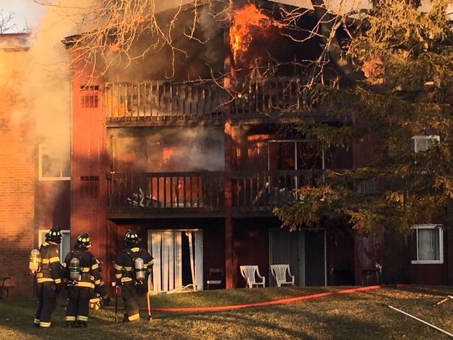 Firefighters fight blaze at Hampton apartments in Highland